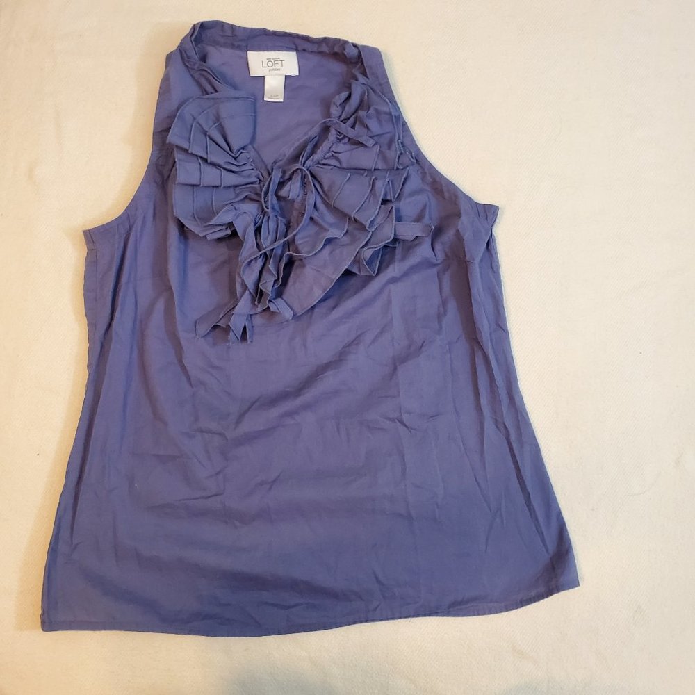 Anne Taylor Loft petite ruffle sleeveless top xsp